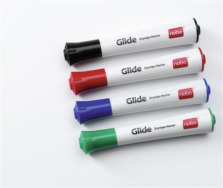 Nobo Glide Drywipe Markers Black (12) marker