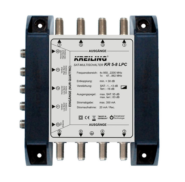 KREILING KR 5-8 LPC Cable splitter/combiner Черный, Белый кабельный разветвитель и сумматор