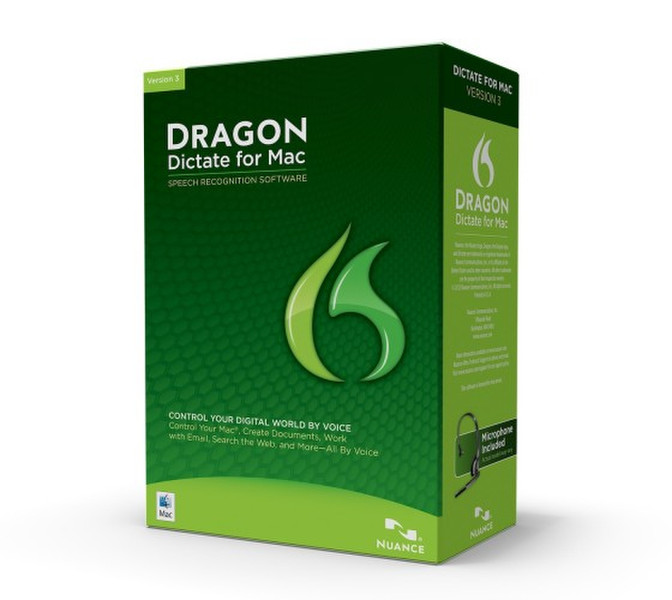 Nuance Dragon Dictate 3, 5-50u, Mac, Edu, FRE