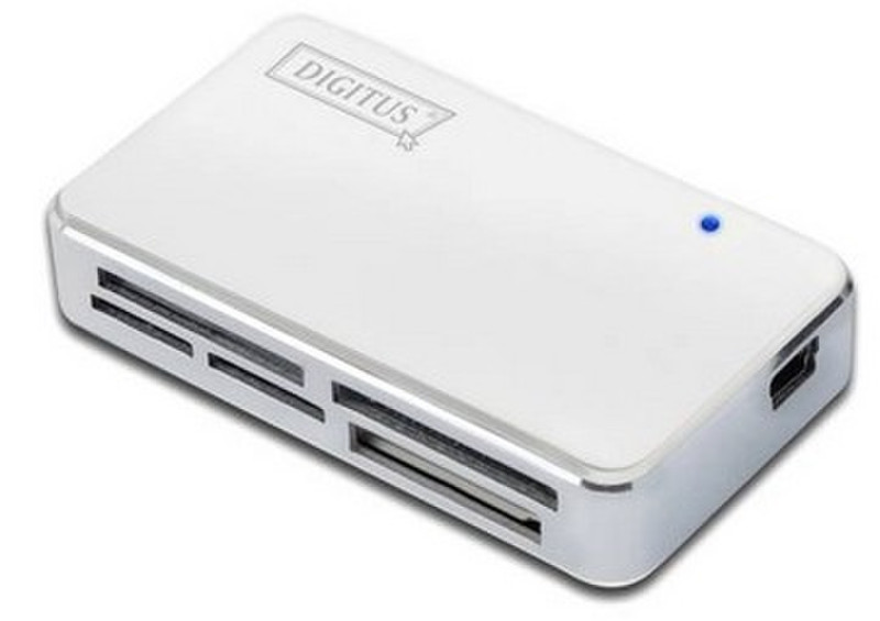 Digitus DA-70323 USB 2.0 Cеребряный, Белый устройство для чтения карт флэш-памяти