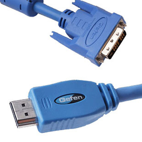 Gefen CAB-DVI2HDMI-LCK-06MM 1.8м HDMI DVI-I Синий адаптер для видео кабеля