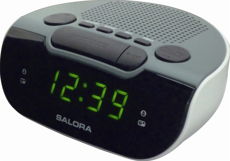 Salora CR612 Digital alarm clock Schwarz, Grau, Weiß Wecker