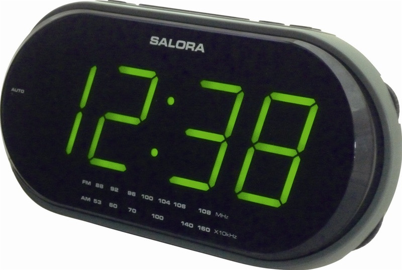 Salora CR615 Часы Цифровой Серый, Белый радиоприемник