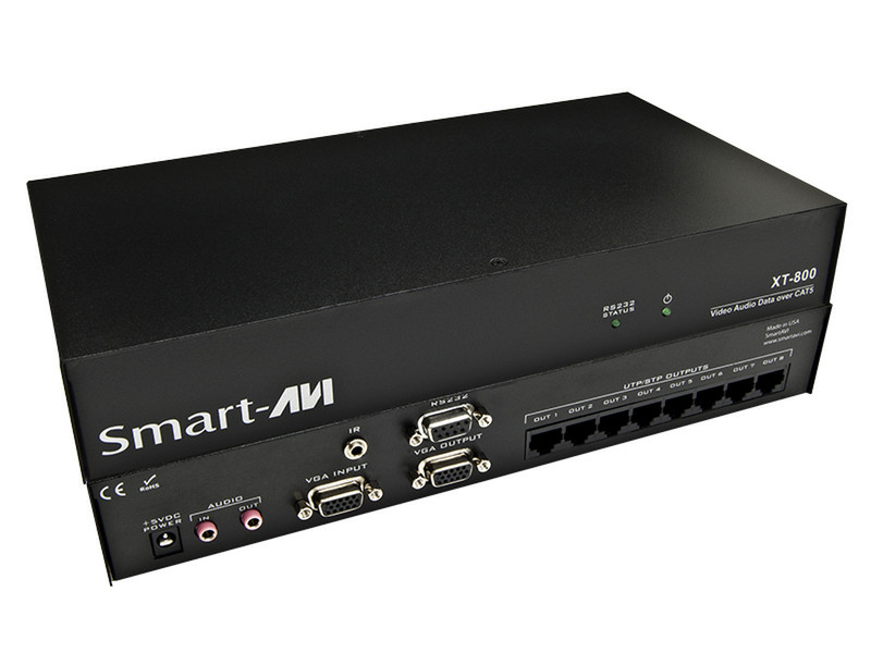 Smart-AVI XT-TX800S AV transmitter Black AV extender