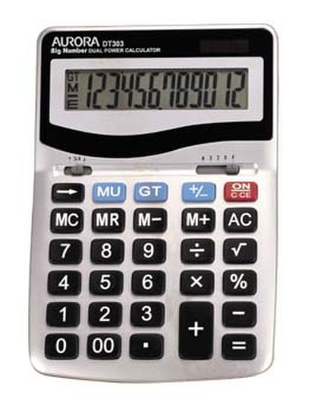 Aurora DT303 Desktop Basic calculator Silver calculator