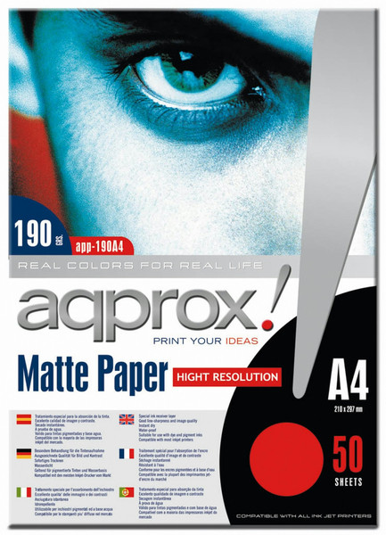 Approx APP190A4 A4 (210×297 mm) Матовый Белый бумага для печати