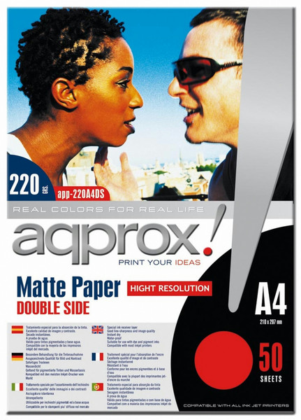Approx APP220A4DS A4 (210×297 mm) Матовый Белый бумага для печати