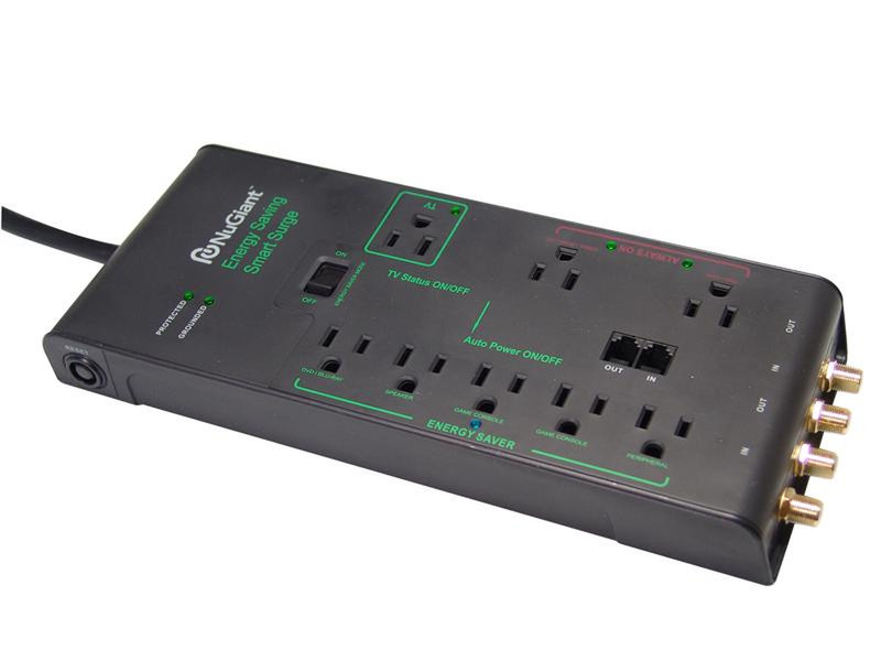 Inland Smart Surge Protector Block - 8 outlet 8AC outlet(s) 120V 1.8m Black surge protector