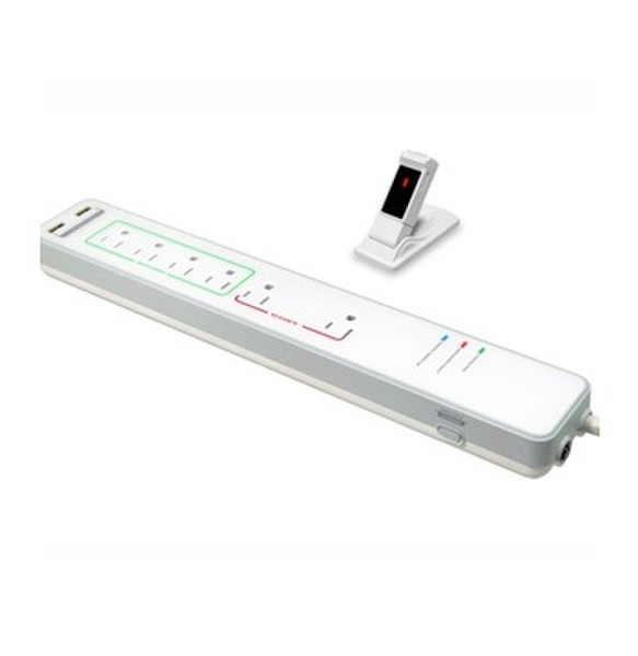 Inland 34002 6AC outlet(s) 120V 1.8m White surge protector