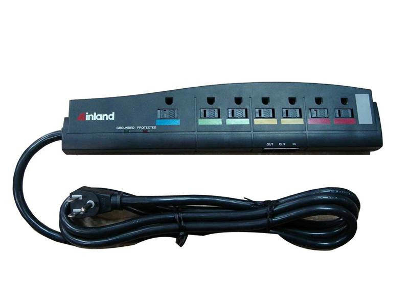Inland 3404 7AC outlet(s) 1.8m Black surge protector