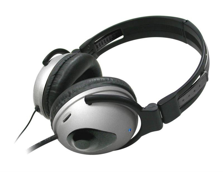 Inland Foldable Noise Reduction Headphones, 3.5mm Ohraufliegend Kopfband Schwarz, Silber