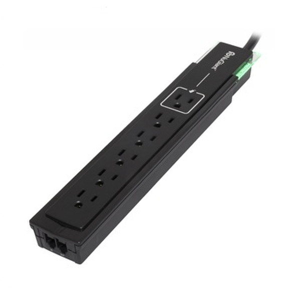Inland Galaxy Power Surge Strip 6AC outlet(s) 120V 1.2m Black surge protector