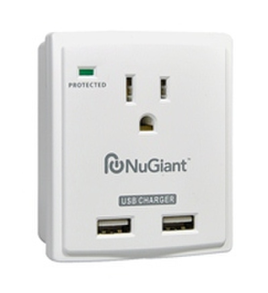 Inland Wall Tap with USB Charger 1AC outlet(s) 120V White surge protector