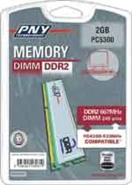 PNY Dimm DDR2 667MHz (PC5300) 2GB 2GB DDR2 667MHz Speichermodul
