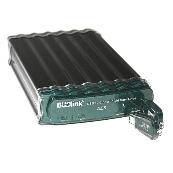 BUSlink 4TB CipherShield USB 3.0 AES 256-bit USB Type-A 3.0 (3.1 Gen 1) 4000GB Schwarz, Grün