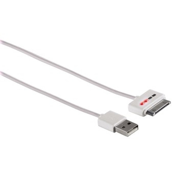 Hama LED 1m USB A Apple 30-p White USB cable