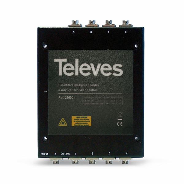 Televes OVT8N Cable splitter Schwarz Kabelspalter oder -kombinator