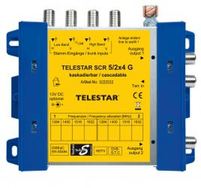 Telestar SCR 5/2x4 Cable splitter/combiner Синий, Cеребряный, Желтый