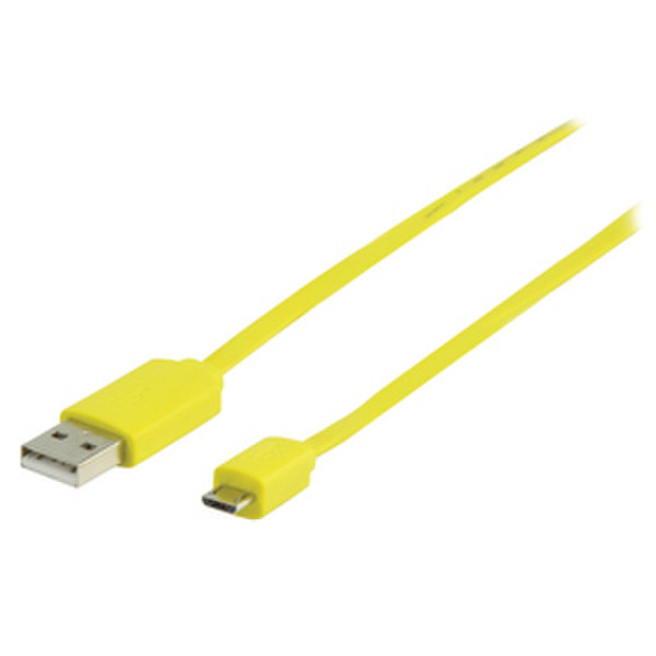 Valueline 1m, USB 2.0 A - Micro B 1м USB A Micro-USB B Желтый