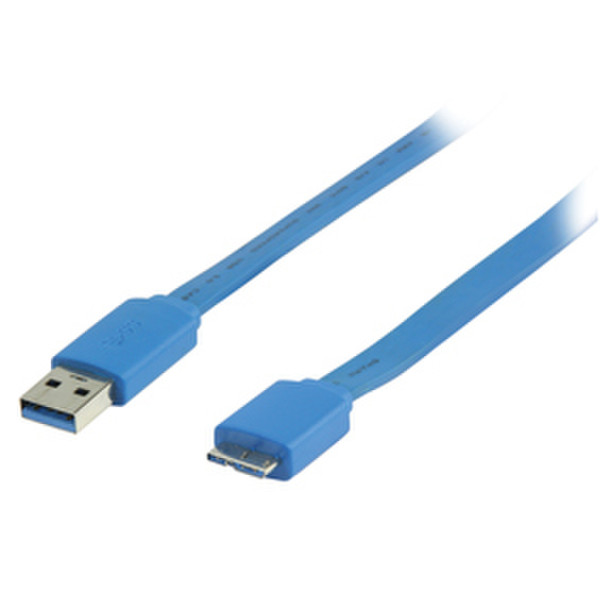 Valueline 2m, USB 3.0 A - Micro B 2м USB A Micro-USB B Синий