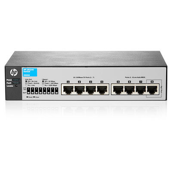 Hewlett Packard Enterprise V 1810-8 v2 Управляемый L2 Fast Ethernet (10/100) Серый