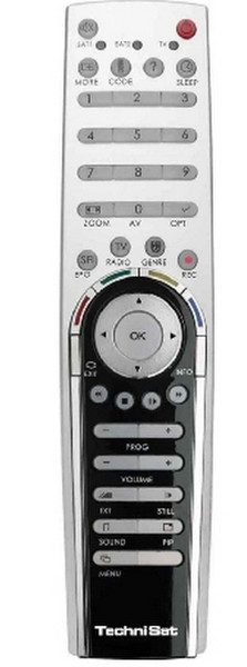 TechniSat 0001/3714 press buttons Black,Silver remote control