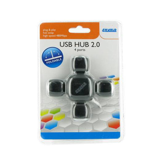 4World HUB USB - 4 porty Черный