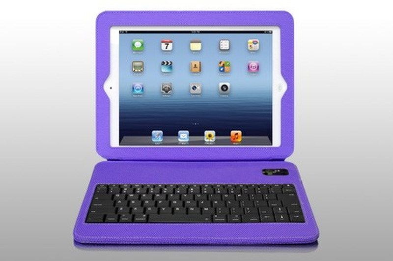 Aluratek Slim Color Folio Case with Bluetooth Keyboard Folio Purple