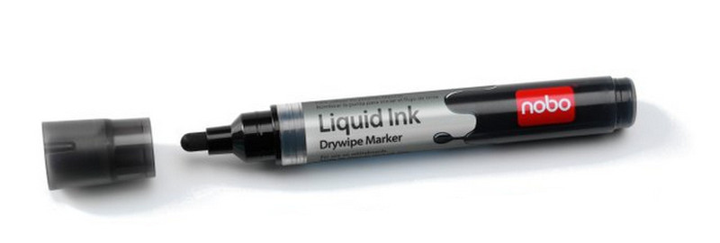 Nobo Liquid Ink Drywipe Markers Black Blister (2) paint marker
