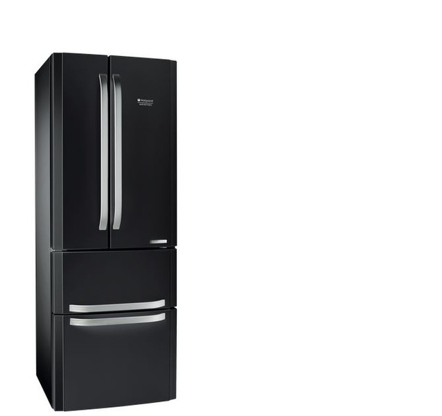Hotpoint E4D AA SB C Built-in/Freestanding 470L A+ Black,Metallic side-by-side refrigerator