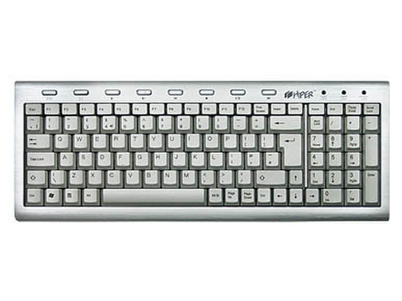 Hiper HCK-1S18A USB+PS/2 Silver keyboard