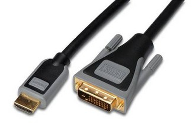 Digitus DB-330303-050-D 5м HDMI DVI-D Черный, Серый адаптер для видео кабеля