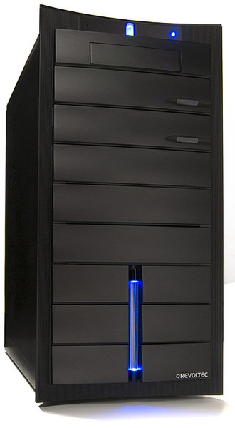 Revoltec Zirconium Midi Tower Black Midi-Tower Schwarz Computer-Gehäuse