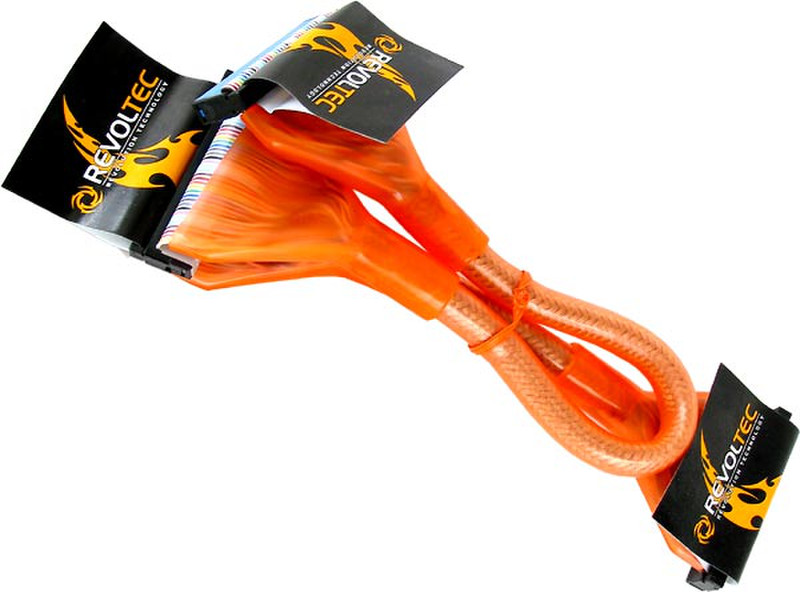 Revoltec IDE Rounded Cable (UDMA 133) UV-Reactive Orange 48cm 0.48m Orange SATA cable