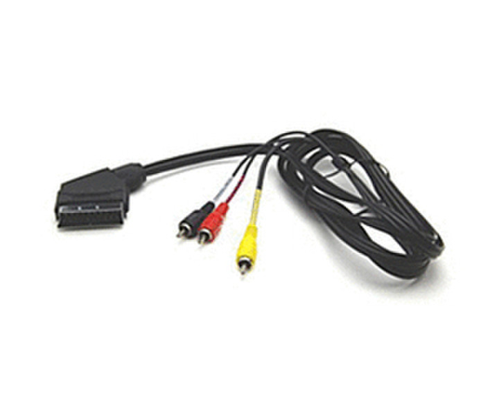 G&BL 2.0m Scart/3xRCA 2m SCART (21-pin) 3 x RCA Black video cable adapter