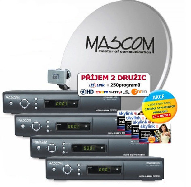 Mascom S-2600/80MBL-Q+IH Спутник Full HD Черный приставка для телевизора