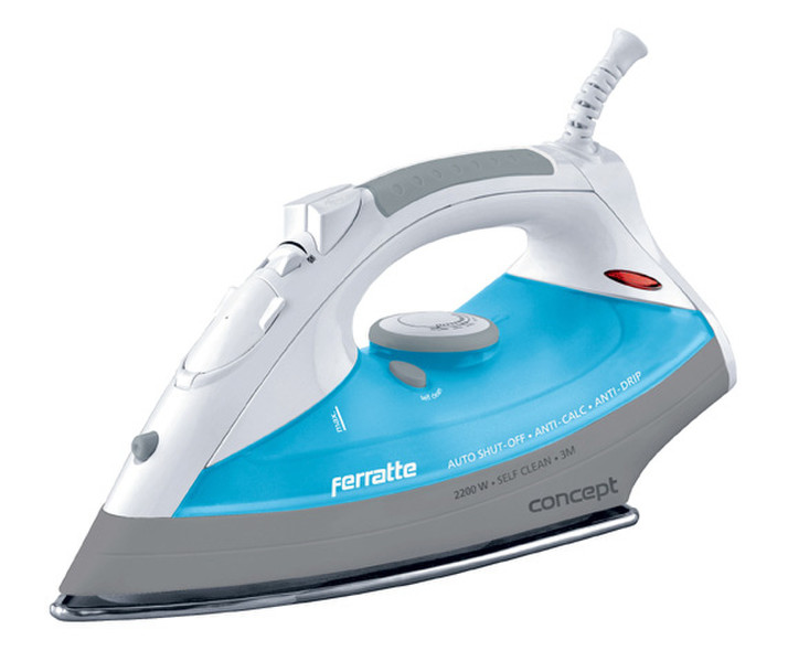 Concept ZN-8009 Steam iron Stainless Steel soleplate 2200W Blue,Silver