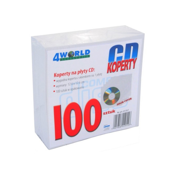 4World Window Envelopes CD/DVD, 100 pcs
