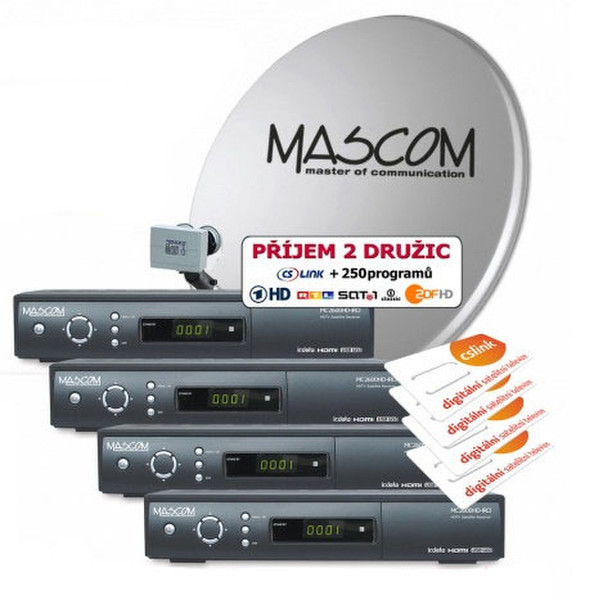 Mascom S-2600/80MBL-Q+G Спутник Full HD Черный приставка для телевизора