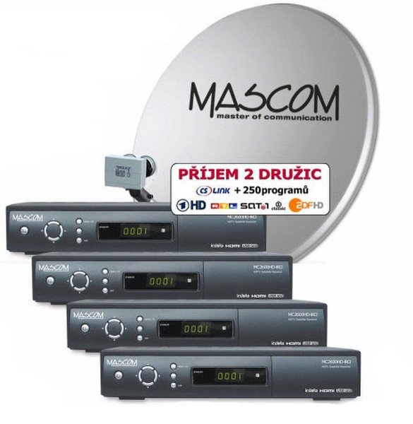 Mascom S-2600/80MBL-Q Satellit Full-HD Schwarz TV Set-Top-Box