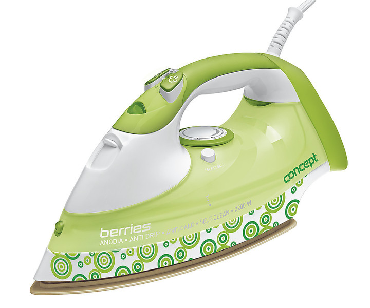 Concept ZN-8092 Steam iron Anodilium soleplate 2200W Green