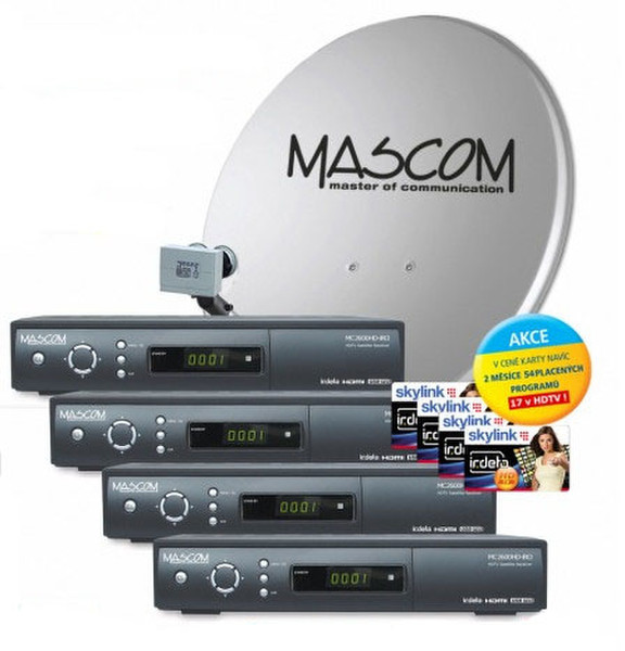 Mascom S-2600/60-Q+IH Спутник Full HD Черный приставка для телевизора
