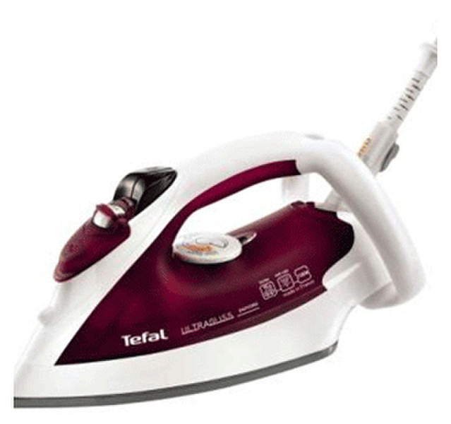 Tefal Ultragliss 68 Dry & Steam iron Ultragliss soleplate 2100W Cherry,White