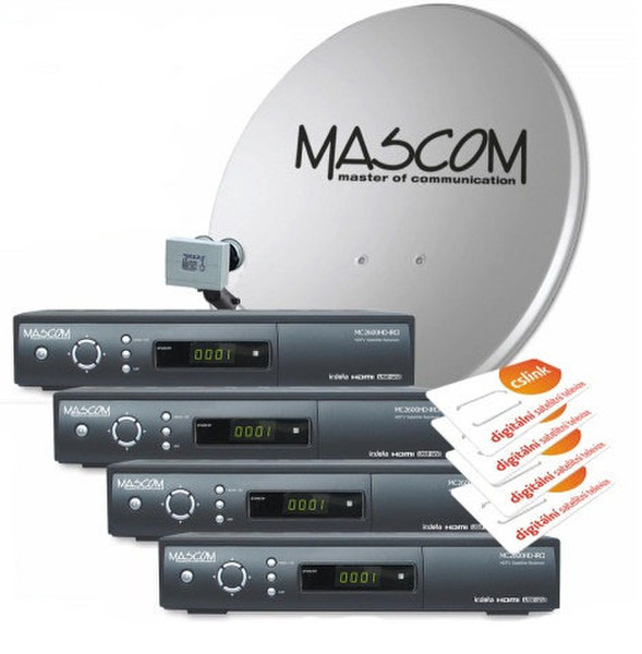 Mascom S-2600/60-Q+G Спутник Full HD Черный приставка для телевизора