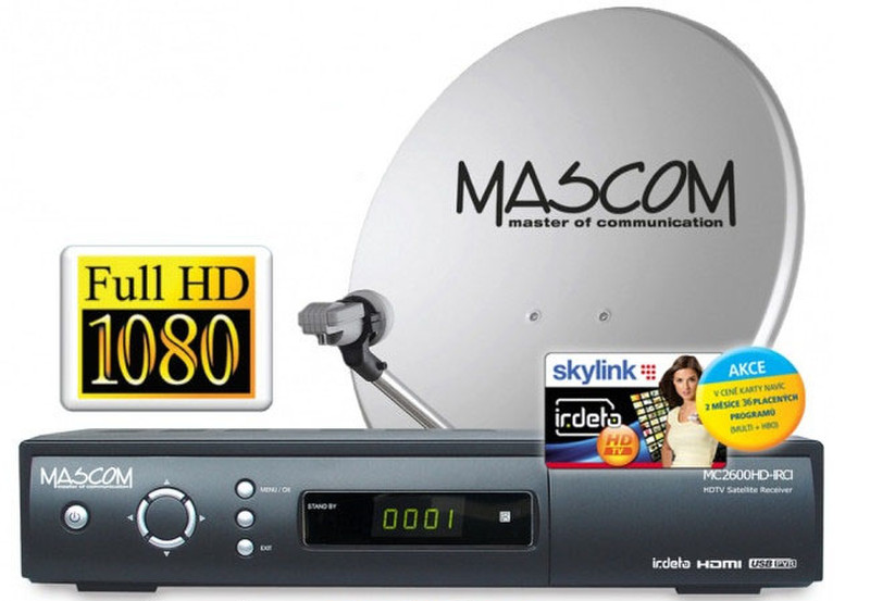 Mascom S-2600/60+IH Satellite Full HD Black TV set-top box