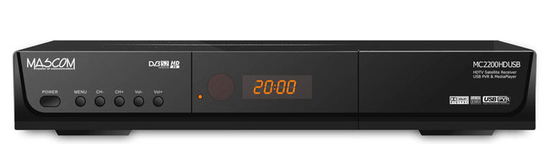 Mascom S-2200+VYMENA Спутник Full HD Черный приставка для телевизора