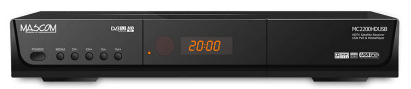 Mascom MC2200HDCI-USB Satellite Full HD Black TV set-top box