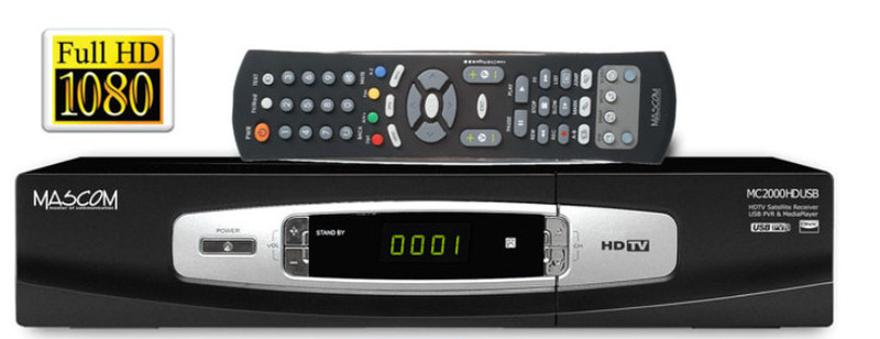 Mascom MC2000CRHDCI-USB Satellit Full-HD Schwarz TV Set-Top-Box