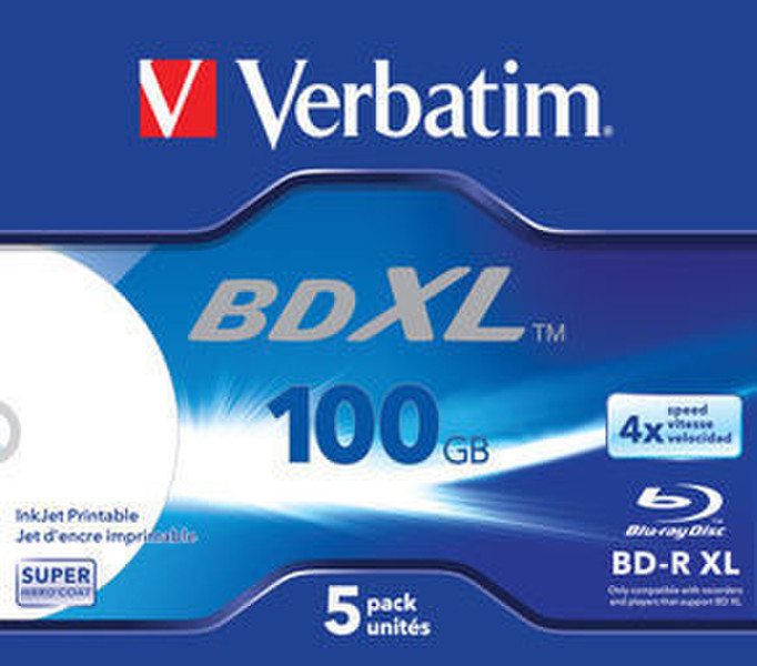 Verbatim BD-R XL 100GB 4x, 5-pack