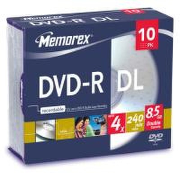 Memorex DVD-R Double Layer 4X 8.5GB 10 Pack Slim JC 8.5GB DVD-R 10Stück(e)